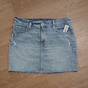 Old Navy Light Blue Distressed Mini Skirt